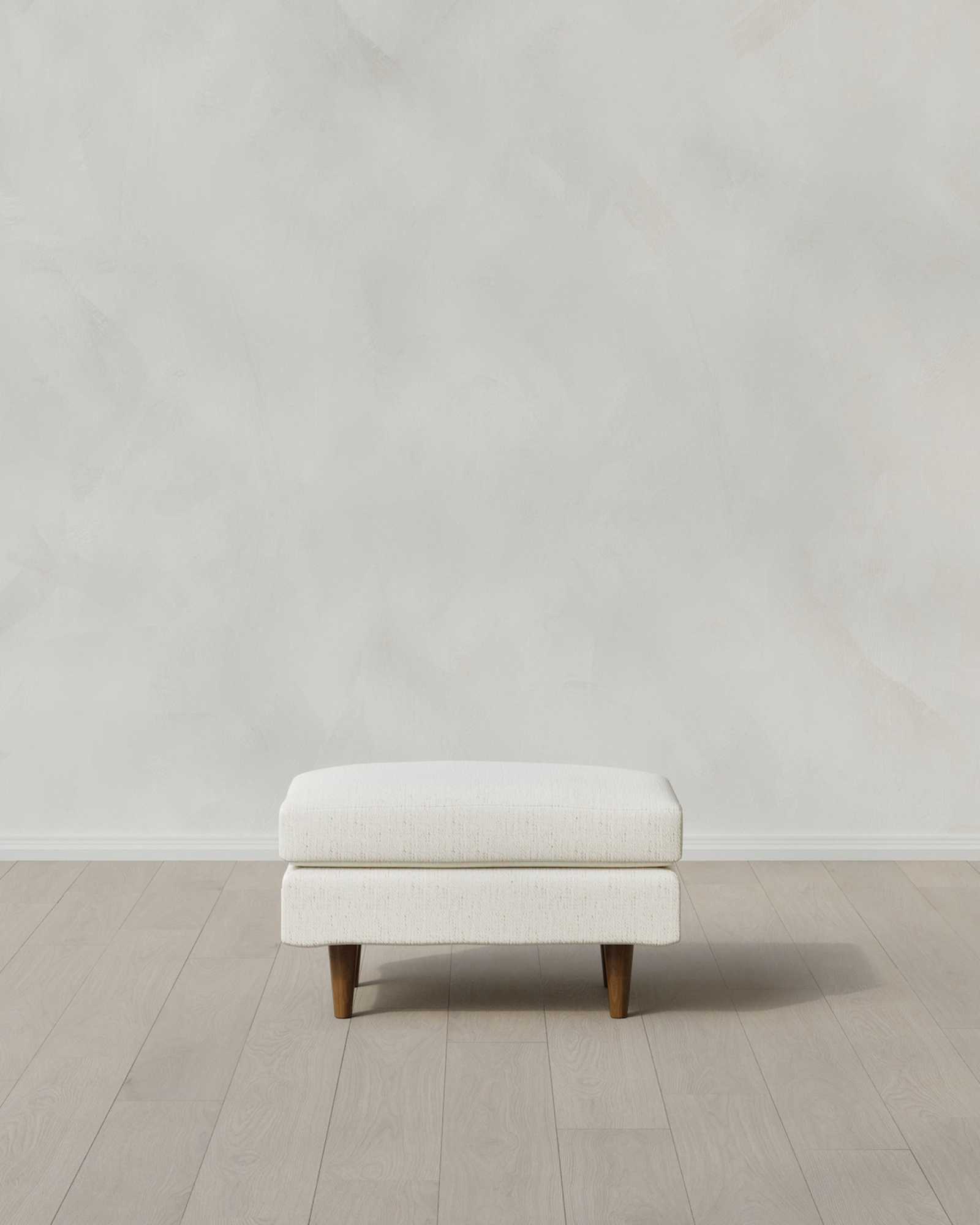 Midcentury Ottoman 32in Nomad Snow