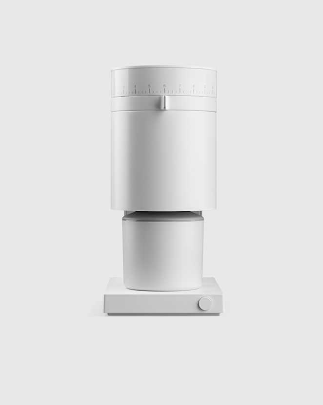 Matte White Fellow Opus Conical Burr Coffee Grinder