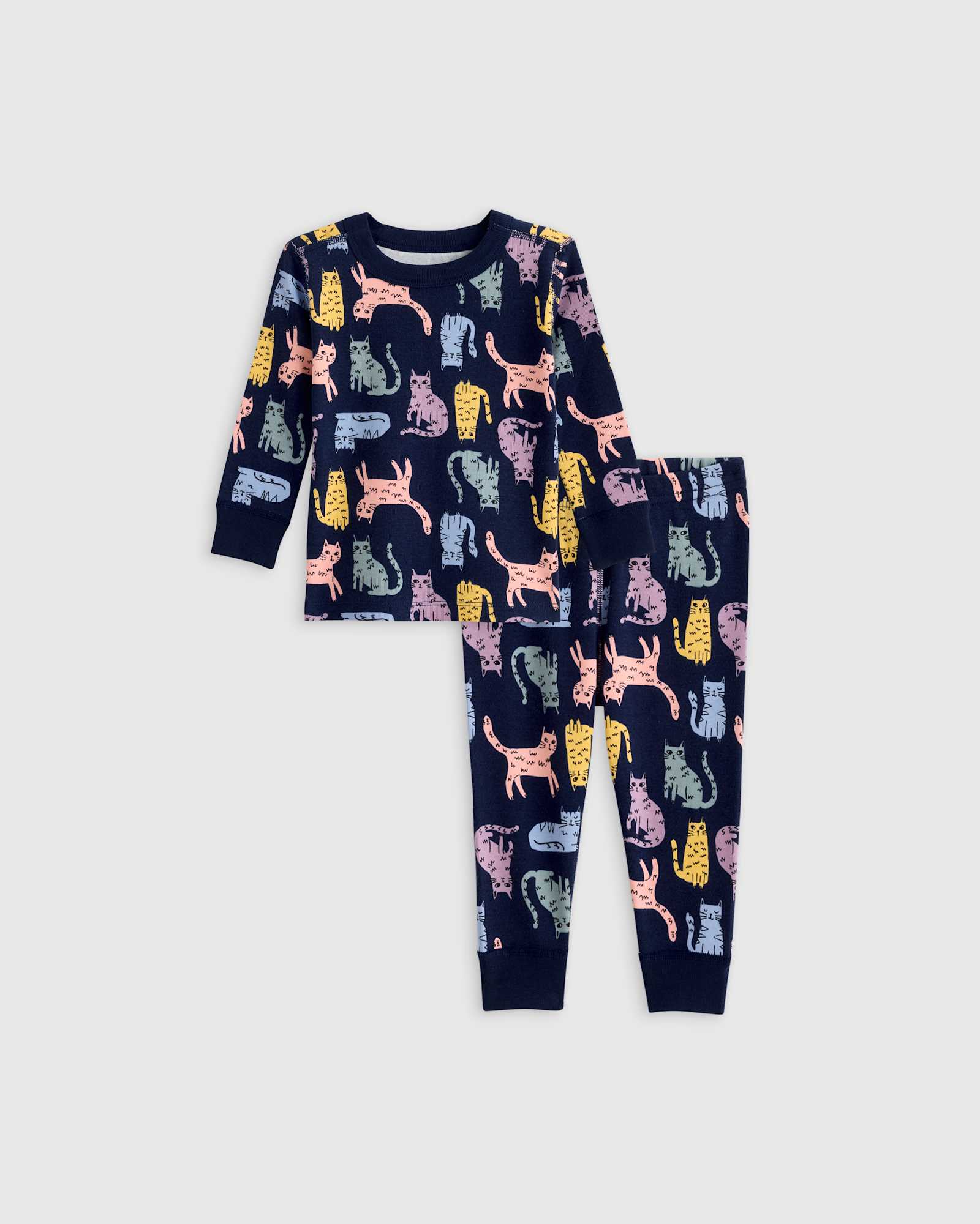 cats 100% Organic Cotton Long Sleeve and Pant Pajama Set