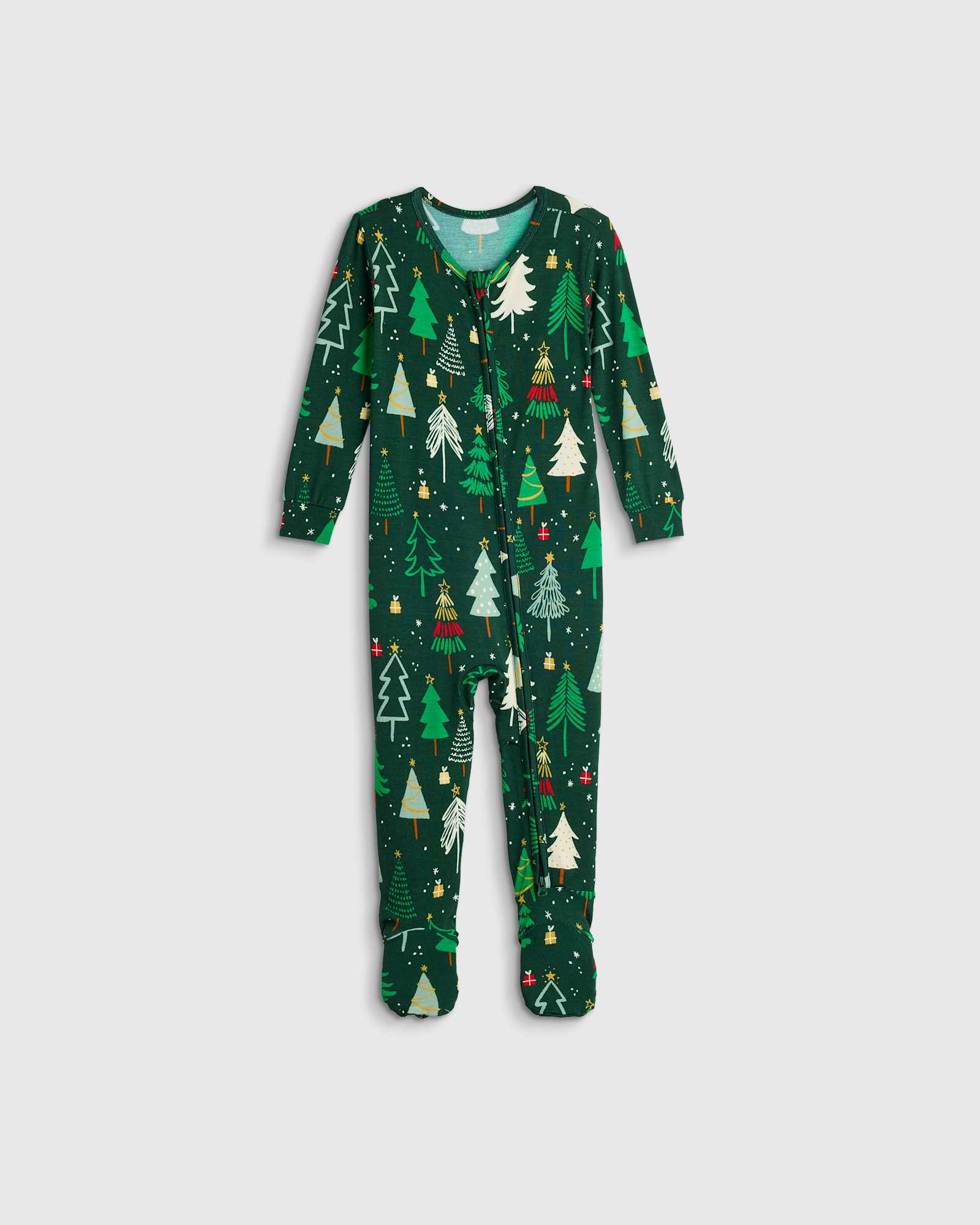 holiday-multi-trees Bamboo Footie Pajama