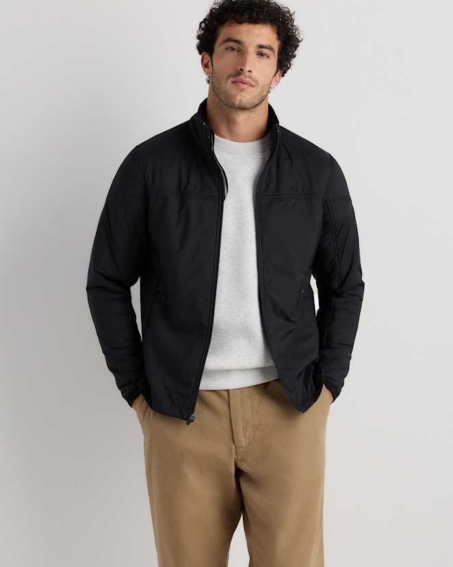 Rich Black Weatherproof Fleece-Lined Jacket