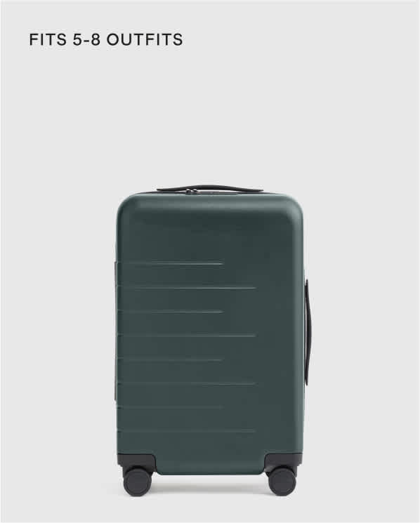 Dark Green Expandable Small Carry-On Suitcase