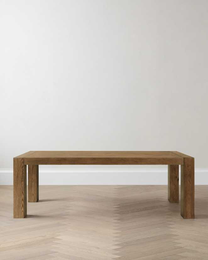 Cafe Brown Reclaimed Oak Parsons Dining Table