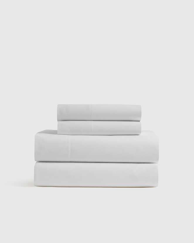 White Ensemble de draps en percale biologique classique