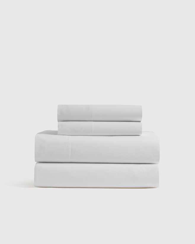 White Classic Organic Percale Sheet Set