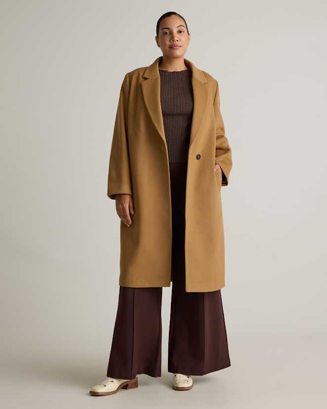 Caramel Italian Wool Classic Single-Breasted Coat