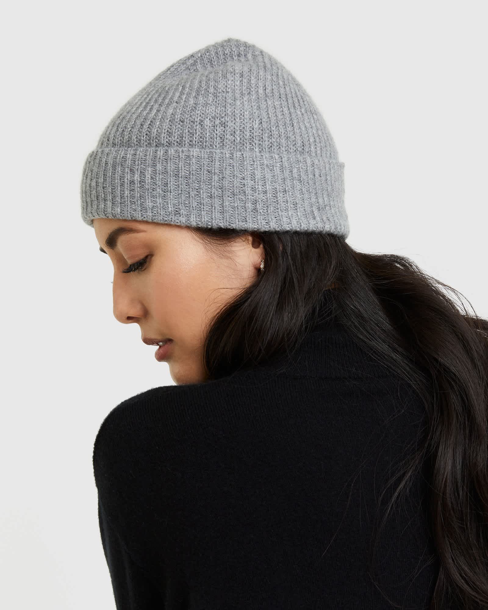 Mongolian Cashmere Ribbed Beanie - 13462804725871