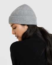 Mongolian Cashmere Ribbed Beanie - 13462804725871