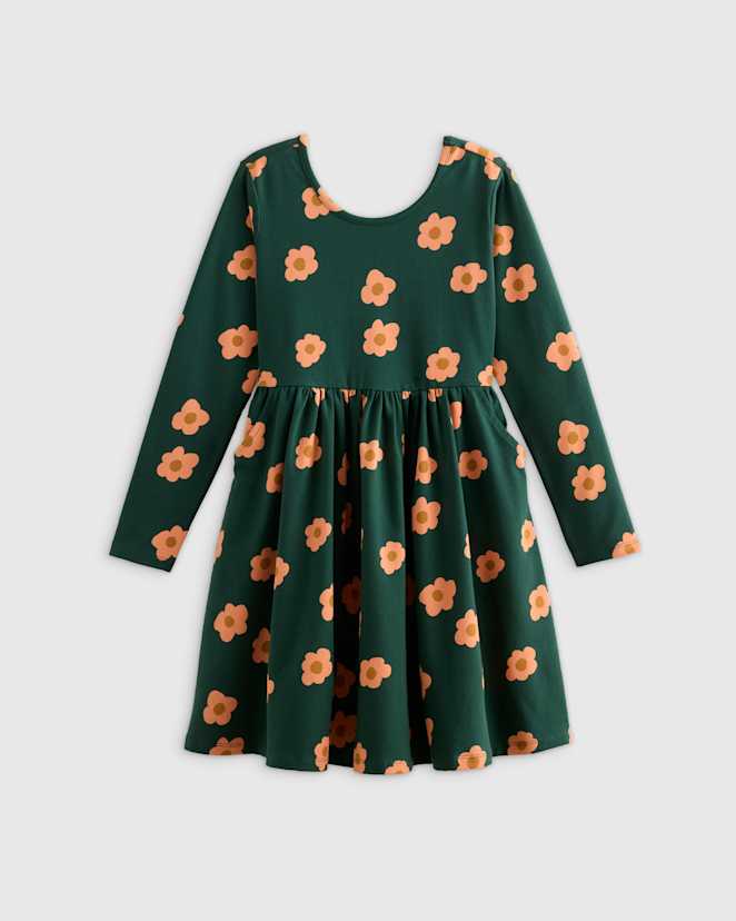 Dancing Daisy Organic Cotton Long Sleeve Skater Dress