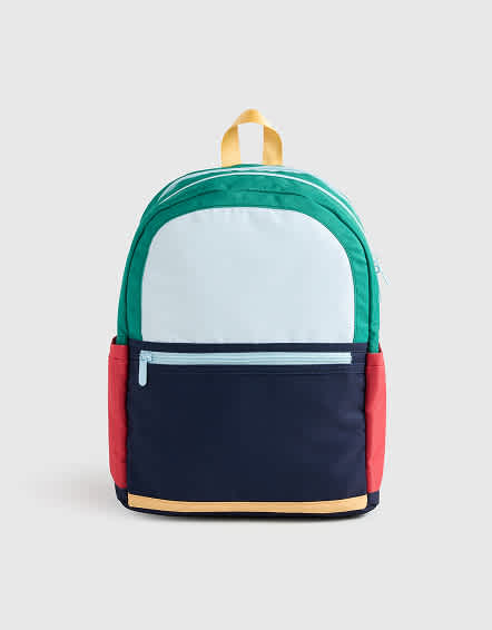 Colorblock Recycled Double Pocket Backpack