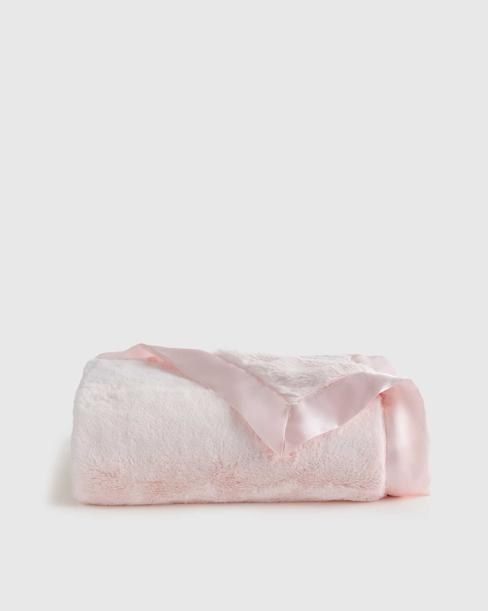 Light Pink Silky Plush Baby Blanket