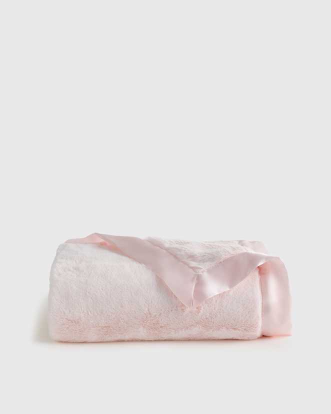 Light Pink Silky Plush Baby Blanket