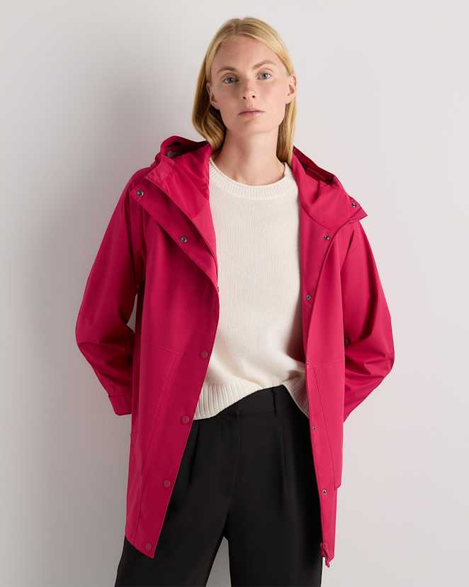 Amaranth Pink Weather Proof Oversized Rain Jacket
