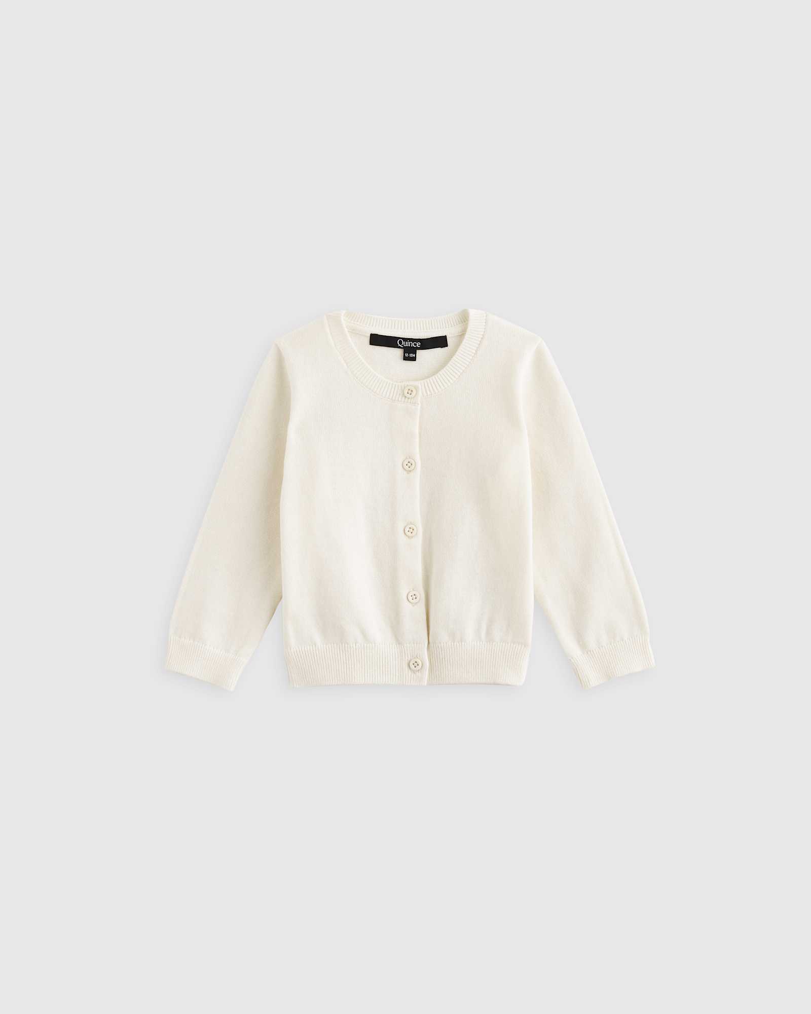 egret 100% Organic Cotton Crewneck Cardigan