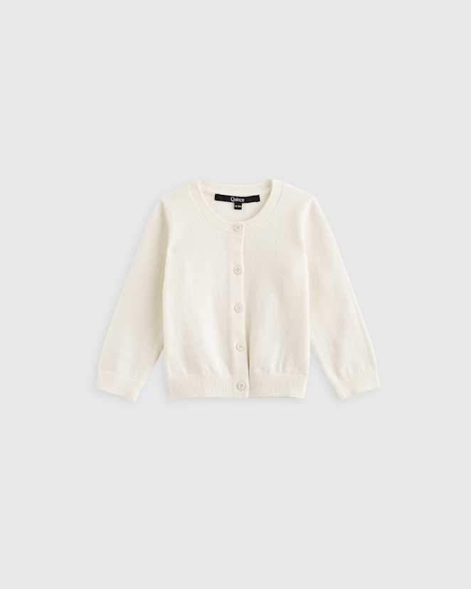 Egret 100% Organic Cotton Crewneck Cardigan