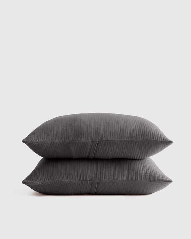 Charcoal Organic Airy Gauze Sham Set