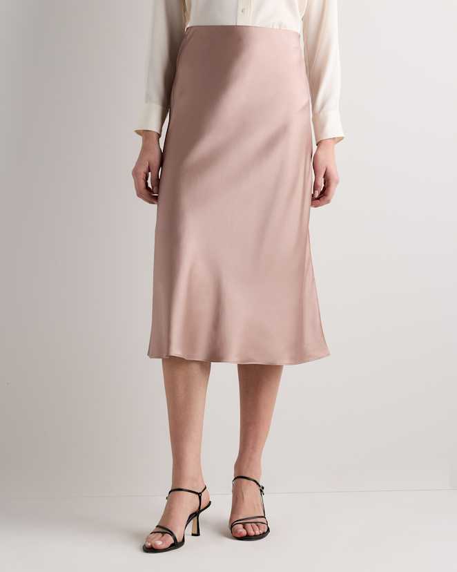 Vintage Pink 100% Washable Silk Skirt