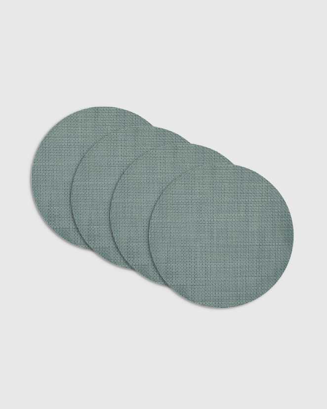 Celadon Basketweave Easy-Care Round Placemat, Set of 4 by Chilewich