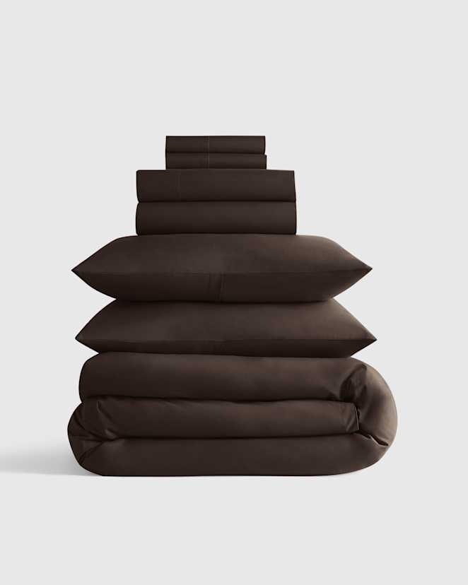 Espresso Classic Organic Percale Deluxe Bedding Bundle