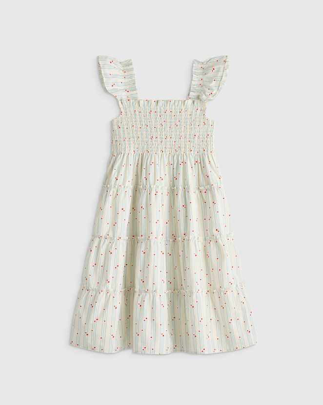 Stars and Stripes 100% Organic Cotton Poplin Smocked Dress