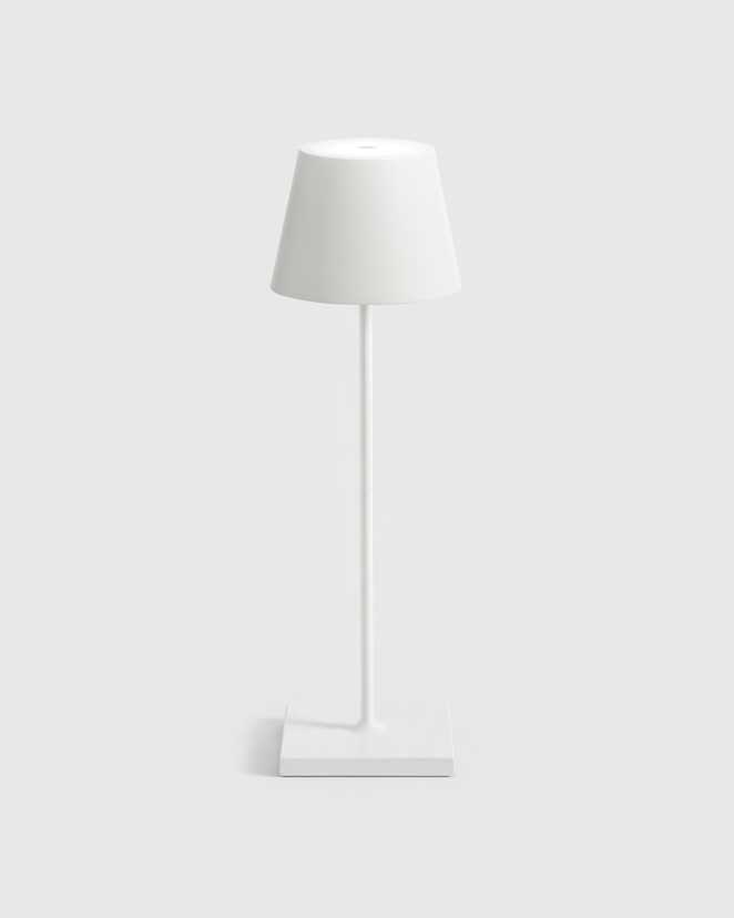 White Poldina Pro Rechargeable Table Lamp by Zafferano