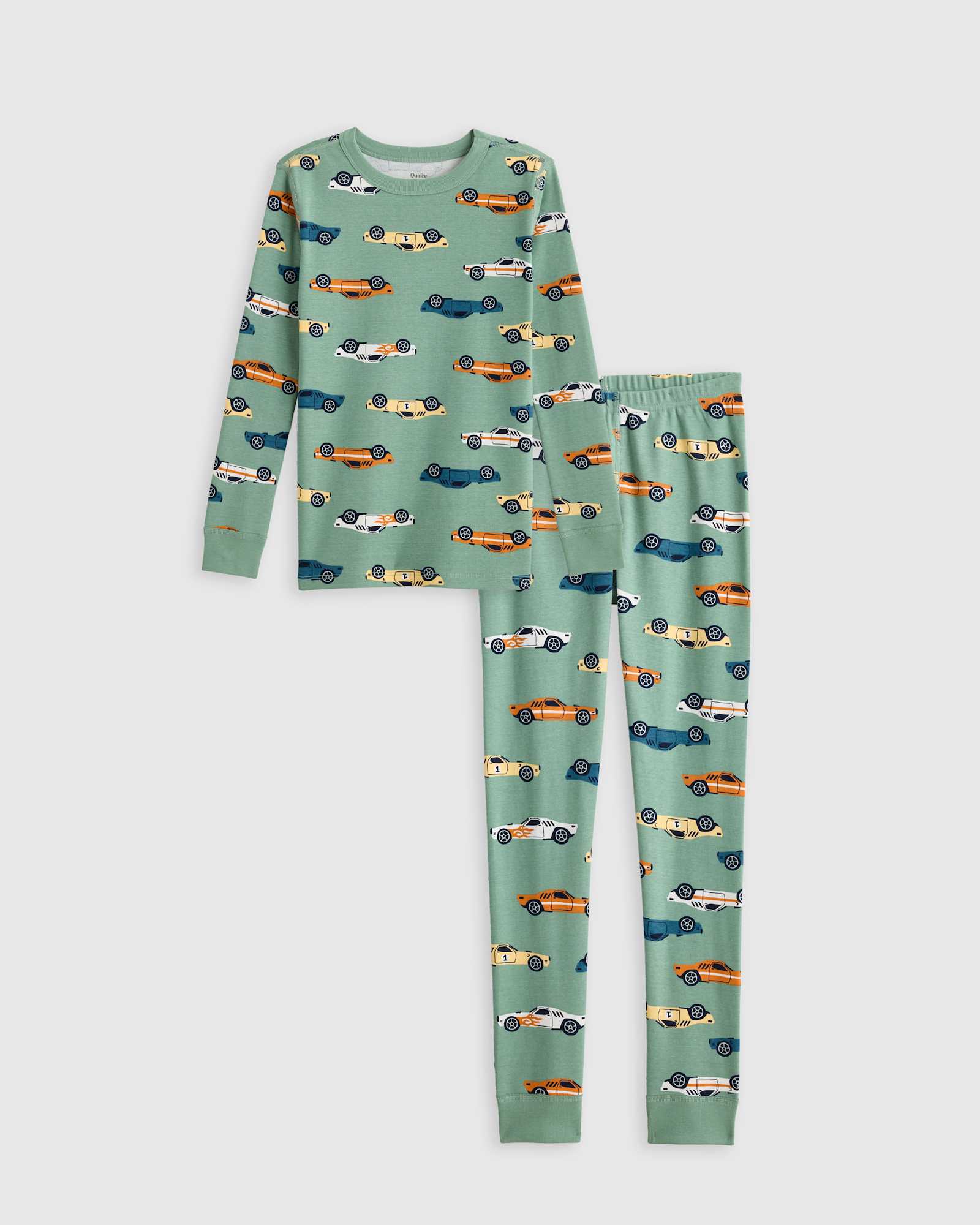 racecars 100% Organic Cotton Long Sleeve and Pant Pajama Set