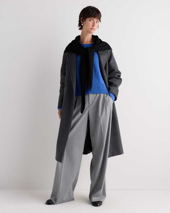 Black 100% Merino Wool Large Triangle Scarf