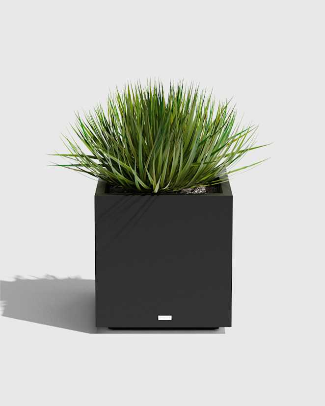 Black Block Series All Weather Square Planter by Veradek