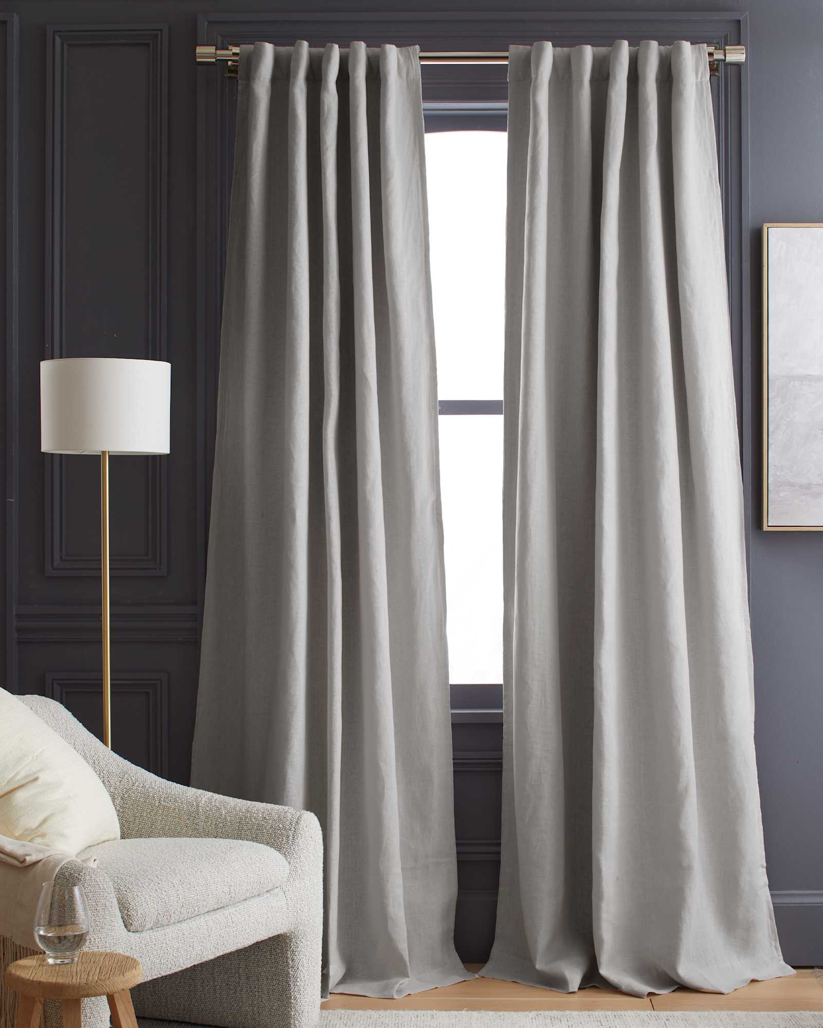 Cloud Heavyweight European Linen Room Darkening Curtain - Single Panel