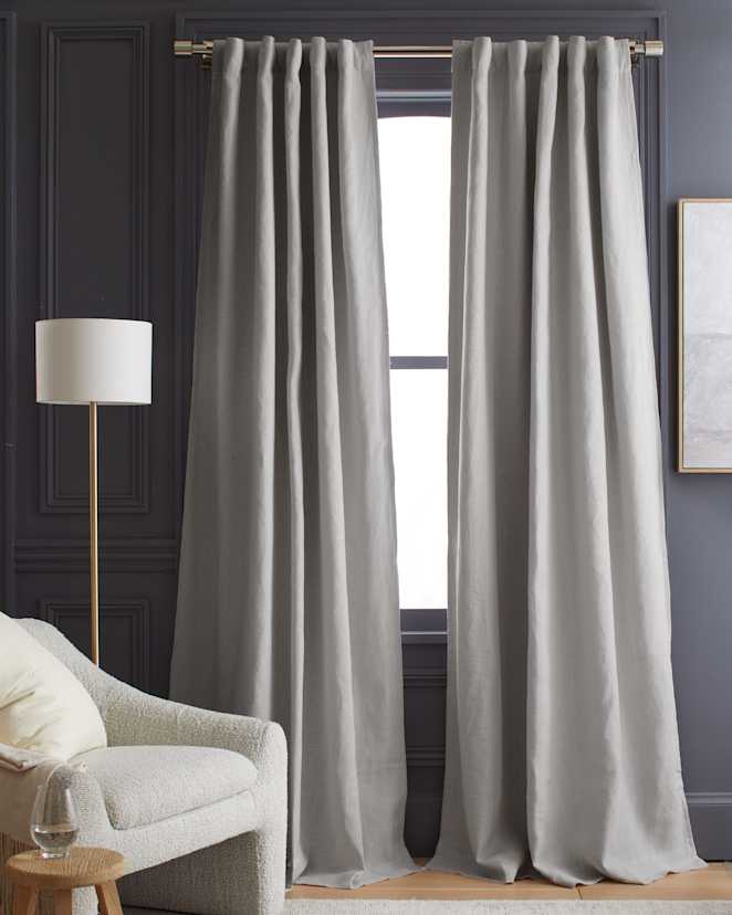 Cloud Heavyweight European Linen Room Darkening Curtain