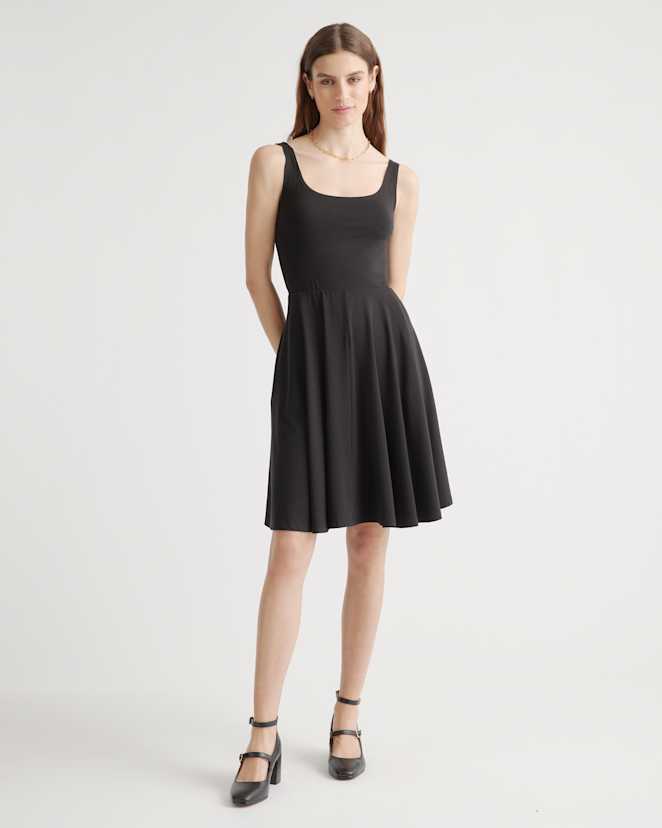 Black Tencel Jersey Fit & Flare Mini Dress