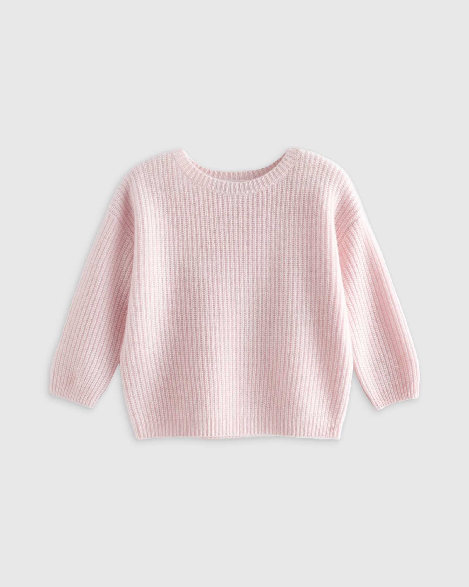 minimal-pink Washable Cashmere Fisherman Tunic Sweater