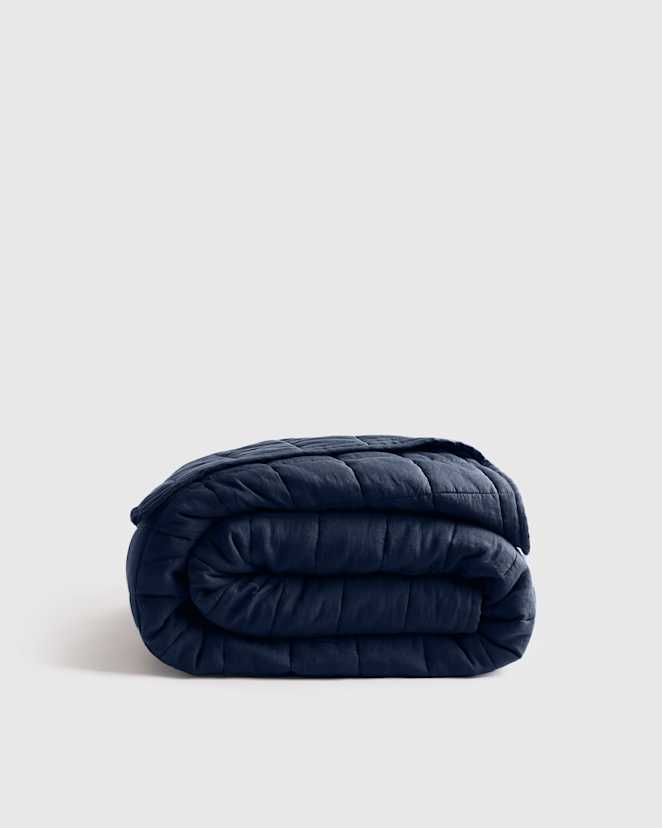 Navy European Linen Box Quilt