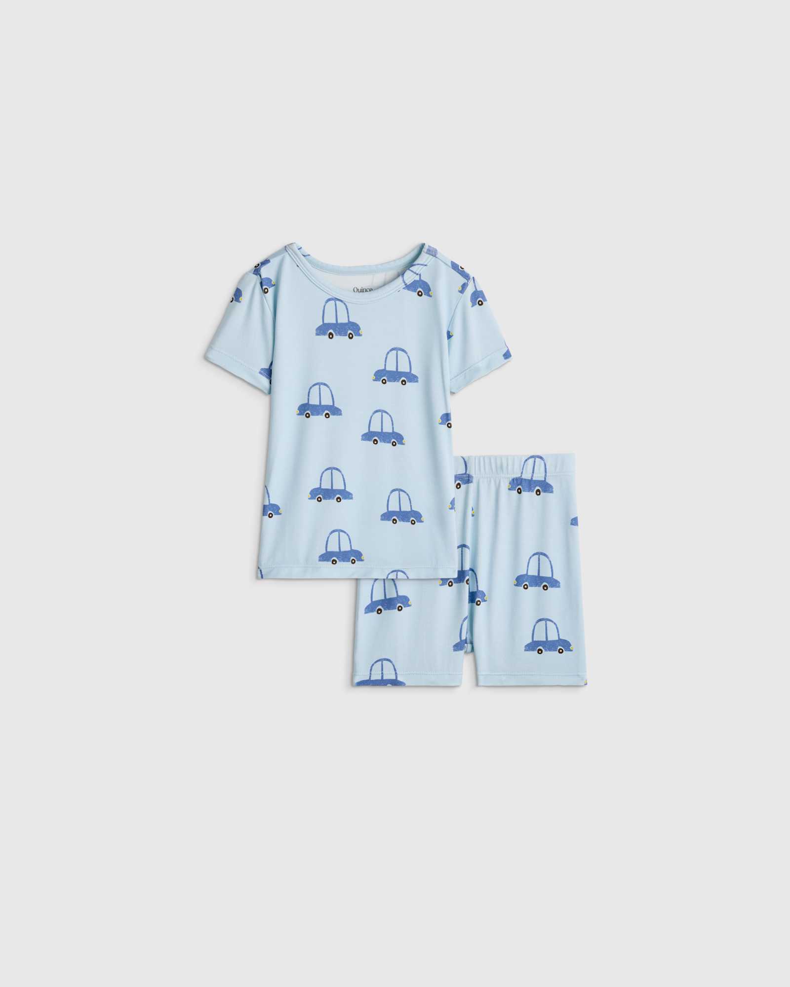 blue-cars Bamboo Short Sleeve and Shorts Pajama Set