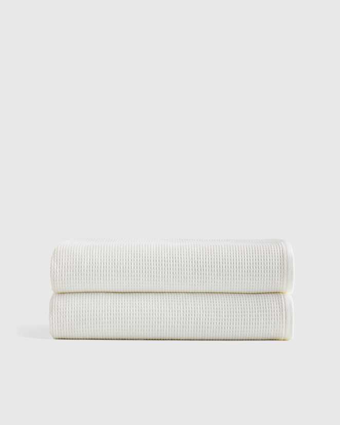 Ivory Turkish Waffle Terry Bath Sheet (Set of 2)