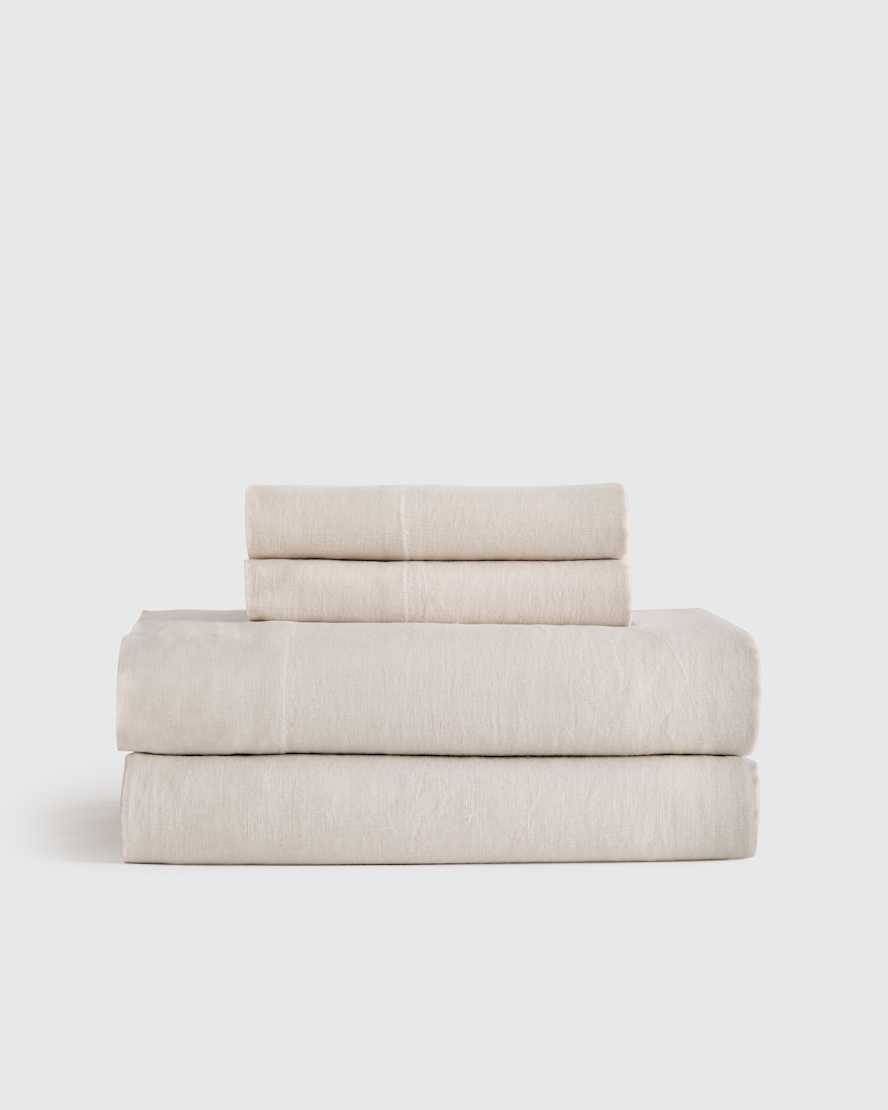 Sand European Linen Sheet Set