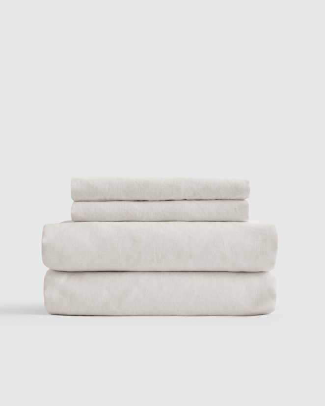 Sand European Linen Sheet Set
