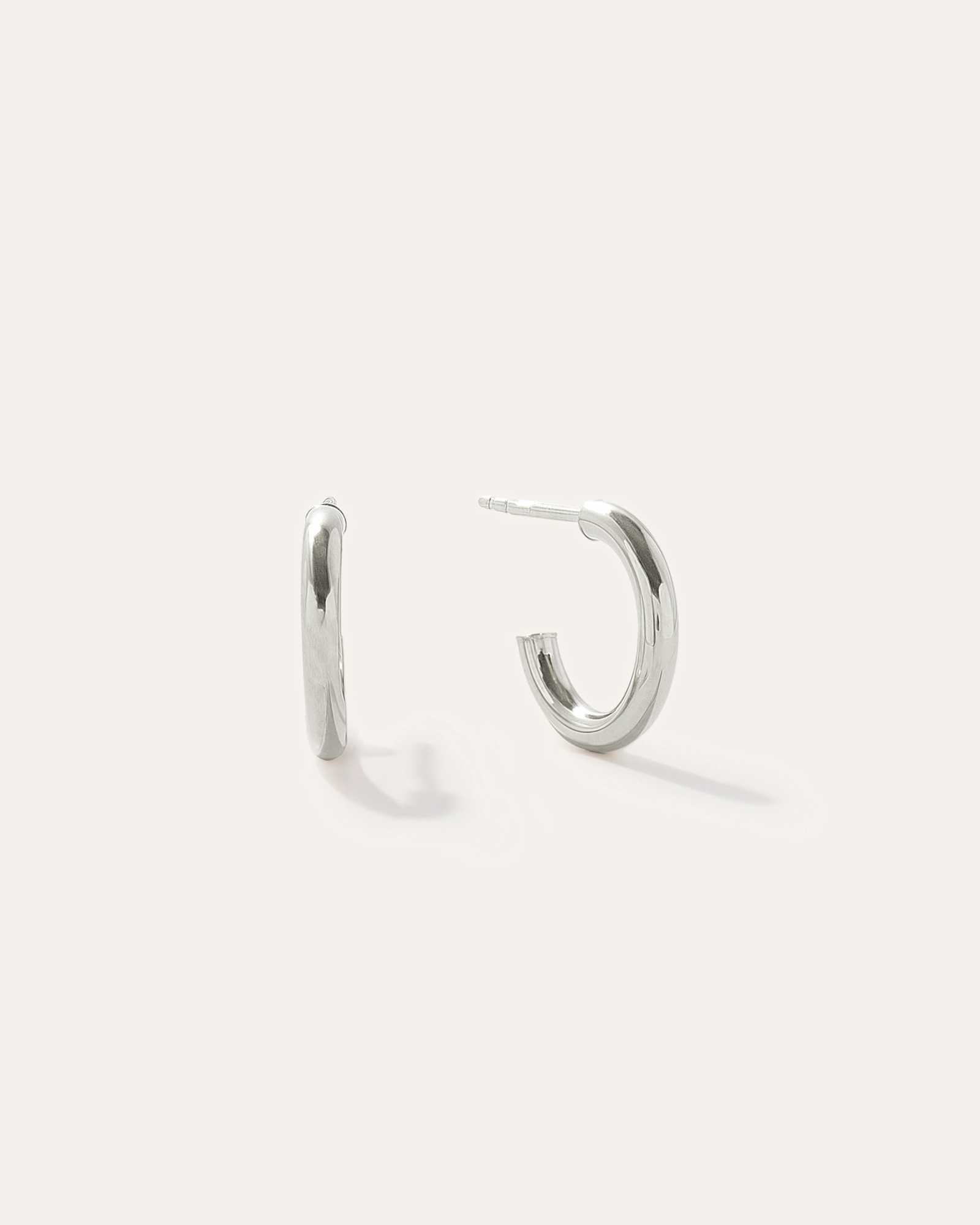 white-gold 14K Gold Half Huggie Hoops