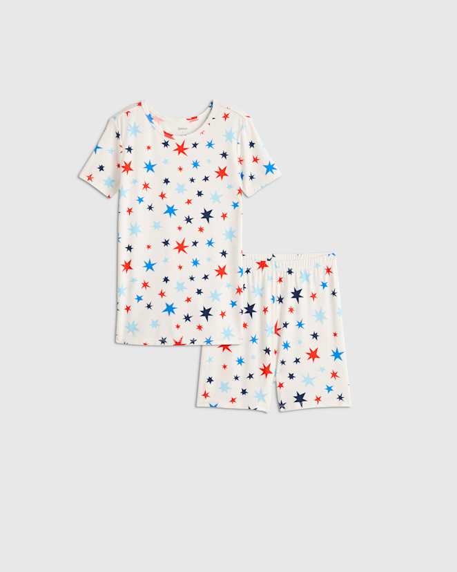 Star Burst Bamboo Short Sleeve and Shorts Pajama Set
