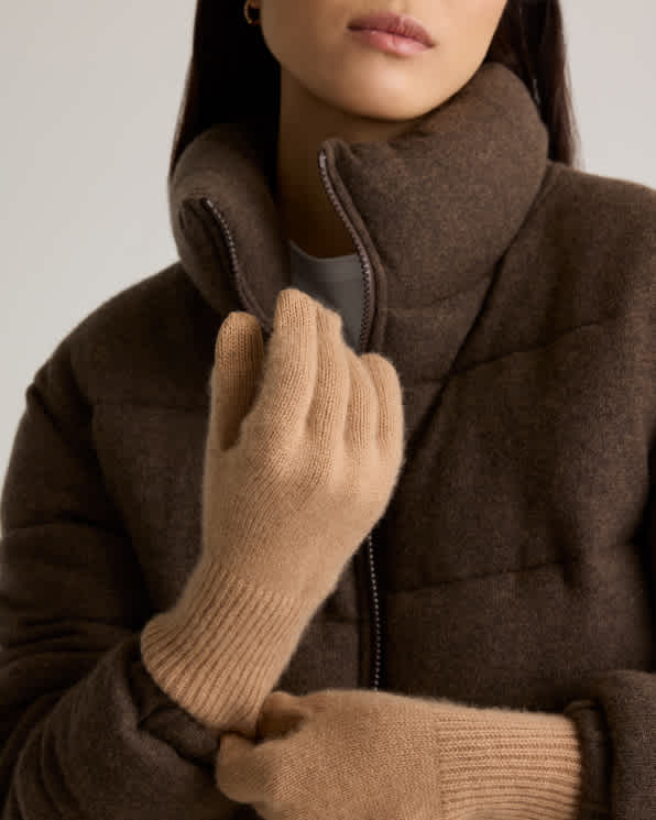 Camel Mongolian Cashmere Gloves