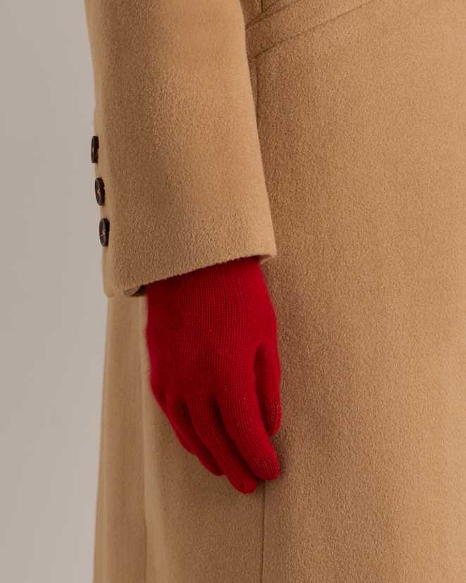 Varsity Red Mongolian Cashmere Gloves