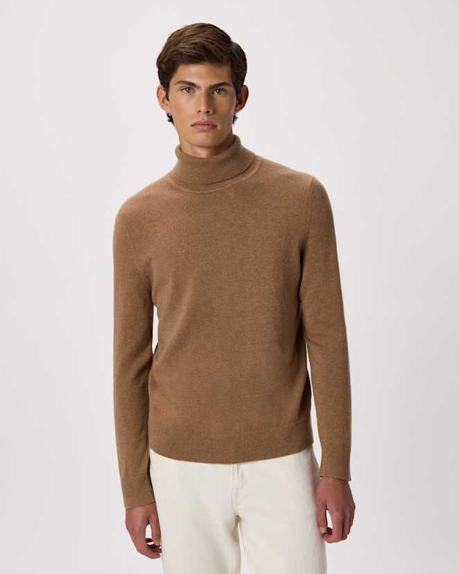 Teak Mongolian Cashmere Turtleneck Sweater
