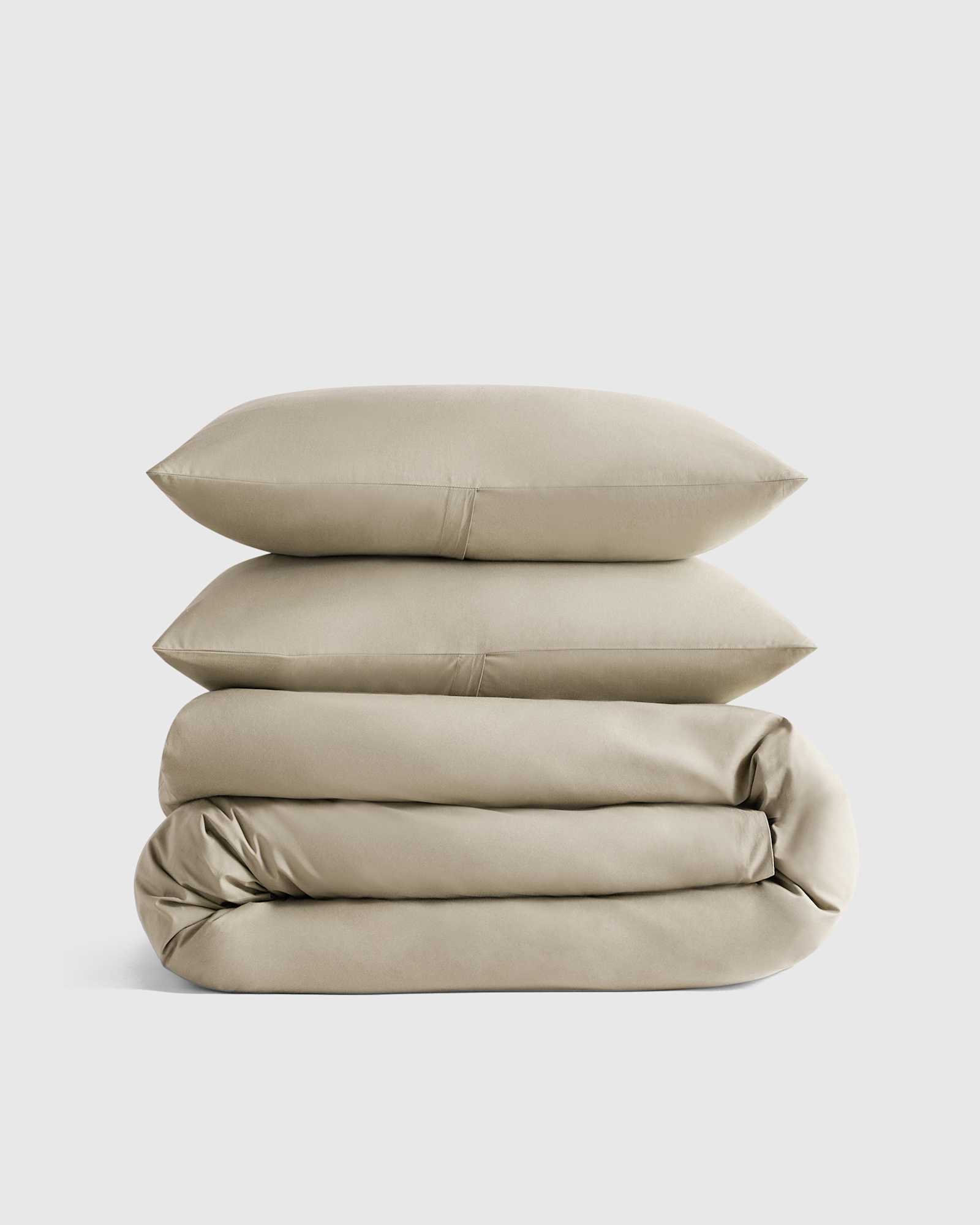 toffee Organic Crisp Percale Duvet Cover Set