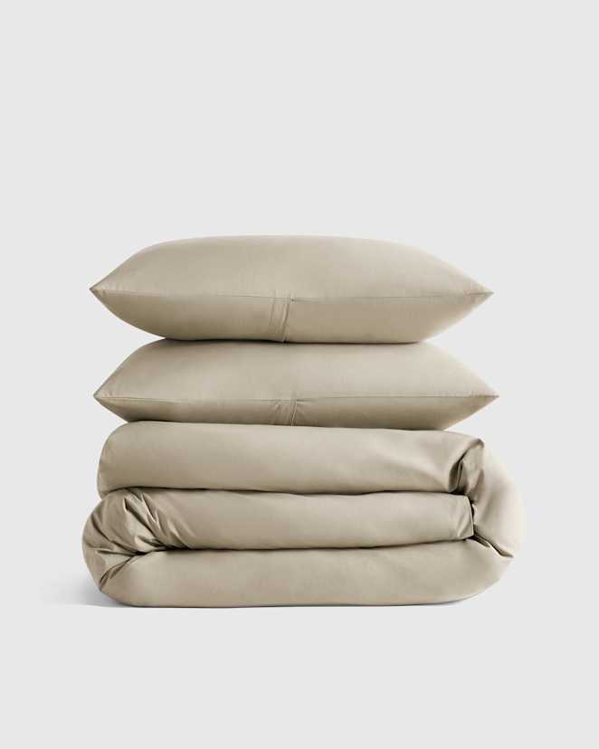 Toffee Classic Organic Percale Duvet Cover Set