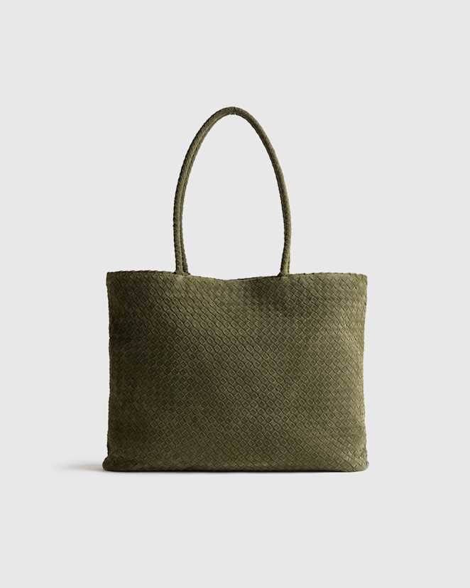 Olive Cabas Siena tissé à la main en suède