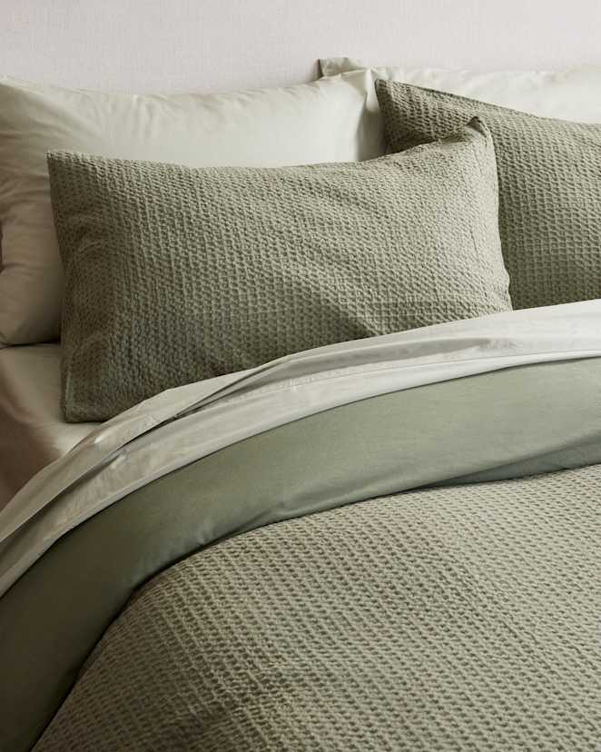 Olive Organic Luxe Honeycomb Sham Set