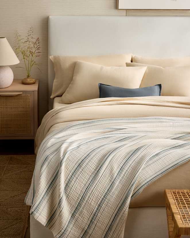 Ocean Stripe Organic Cotton Gauze Stripe Blanket