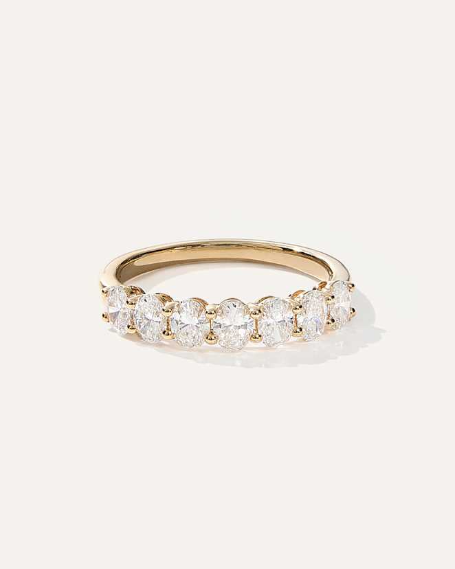 Yellow Gold Lab Grown Diamond Oval Seven Stone Band