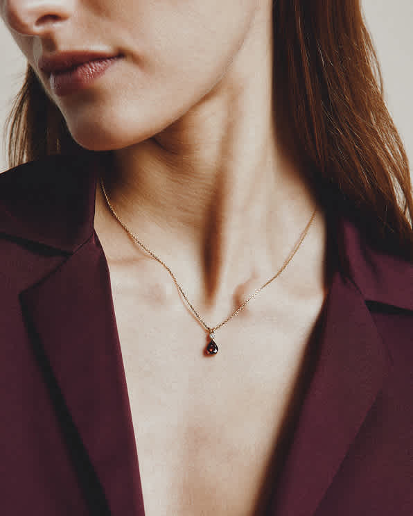 Yellow Gold 14K Gold Diamond & Semi-Precious Gemstone Drop Necklace