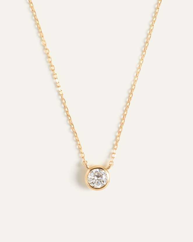 Yellow Gold Collier en or 14 carats à diamants sertis clos